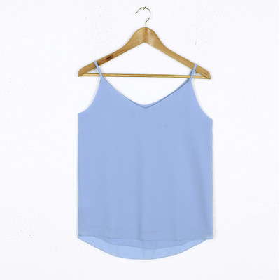 Naiste V-kaelusega ja õhukeste rihmadega šifoonist topp