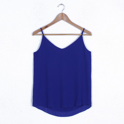 Naiste V-kaelusega ja õhukeste rihmadega šifoonist topp