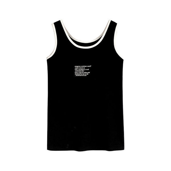 Καθημερινή αμάνικη  μπλούζα με στρογγυλή λαιμόκοψη και επιγραφές