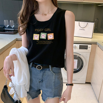 Γυναικεία αμάνικι μπλούζα σε διάφορα χρώματα με απλικέ