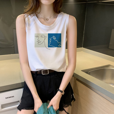 Γυναικεία αμάνικι μπλούζα σε διάφορα χρώματα με απλικέ