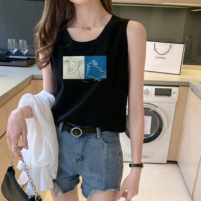 Γυναικεία αμάνικι μπλούζα σε διάφορα χρώματα με απλικέ