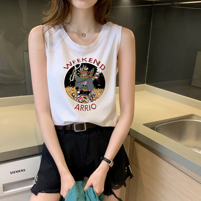 Γυναικεία αμάνικι μπλούζα σε διάφορα χρώματα με απλικέ