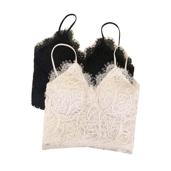 Naiste kaasaegne lühike valge ja must õhukeste rihmadega topp