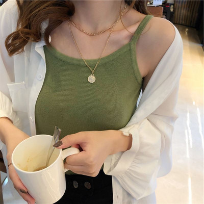 Γυναικεία αμάνικη μπλούζα με λεπτά τιραντάκια - διάφορα χρώματα