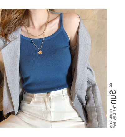 Γυναικεία αμάνικη μπλούζα με λεπτά τιραντάκια - διάφορα χρώματα