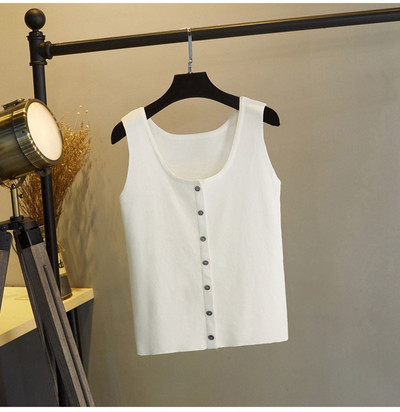 Γυναικείο αμάνικο  με φαρδύ λουράκι και κουμπιά