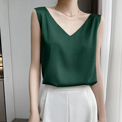 Γυναικεία αμάνικη μπλούζα με ντεκολτέ  σε διάφορα χρώματα