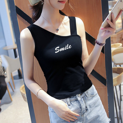 Καθημερινή γυναικεία αμάνικη μπλούζα με την επιγραφή Smile