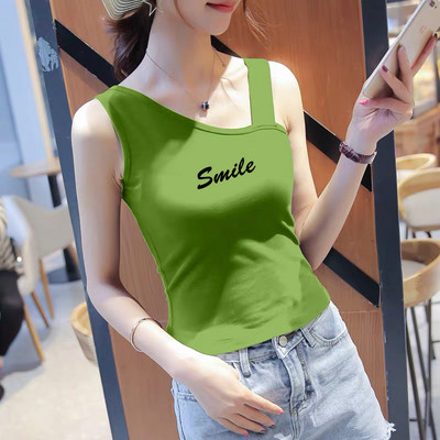 Καθημερινή γυναικεία αμάνικη μπλούζα με την επιγραφή Smile