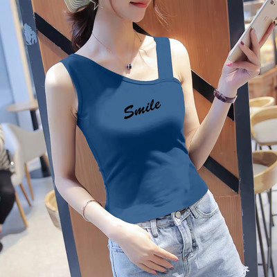 Καθημερινή γυναικεία αμάνικη μπλούζα με την επιγραφή Smile