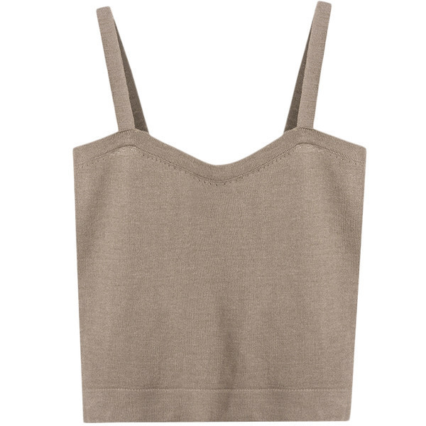 Γυναικεία μονόχρωμη μπλούζα με λεπτά τιραντάκια - προσαρμοσμένο μοντέλο