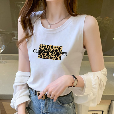 Γυναικεία αμάνικη μπλούζα με  επιγραφή - φαρδύ μοντέλο