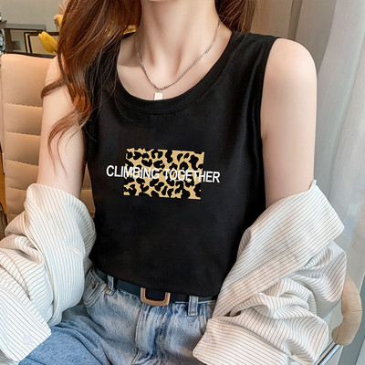 Γυναικεία αμάνικη μπλούζα με  επιγραφή - φαρδύ μοντέλο