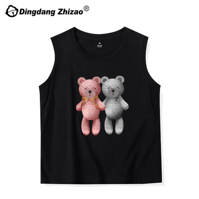 Jauna modeļa sieviešu gadījuma tops ar ovālu kakla izgriezumu un aplikācijām