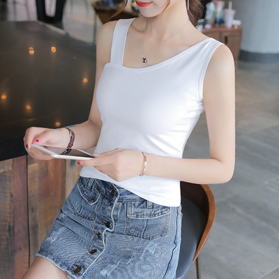 Μονόχρωμη γυναικεία αμάνικη μπλούζα για το καλοκαίρι