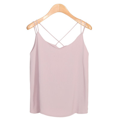 Καθημερινή γυναικεία αμάνικη μπλούζα - ένα καθαρό μοντέλο με λεπτά τιραντάκια