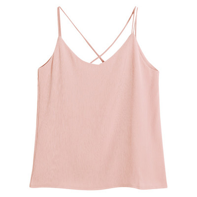 Καθημερινή γυναικεία αμάνικη μπλούζα - ένα καθαρό μοντέλο με λεπτά τιραντάκια