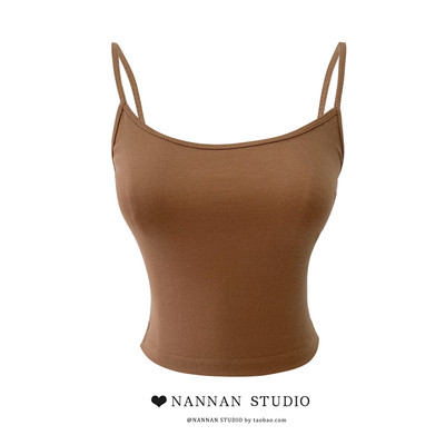 Καθημερινή γυναικεία αμάνικη μπλούζα με λεπτά τιραντάκια - προσαρμοσμένο μοντέλο