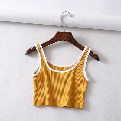 Naiste lühike crop top õhukeste rihmade ja kandilise kaelusega