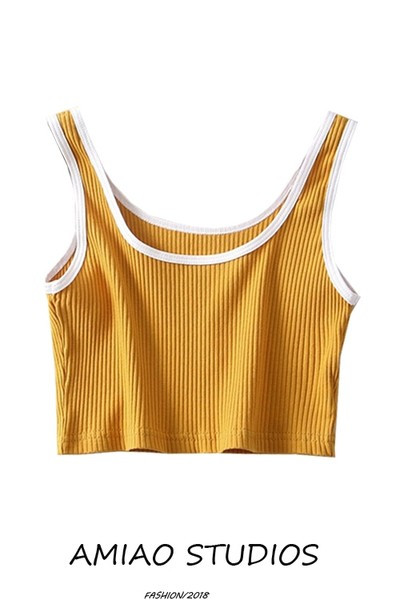 Naiste lühike crop top õhukeste rihmade ja kandilise kaelusega