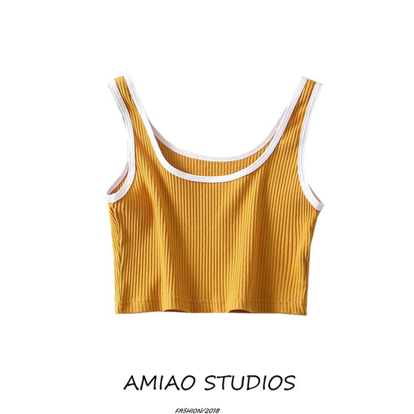 Naiste lühike crop top õhukeste rihmade ja kandilise kaelusega