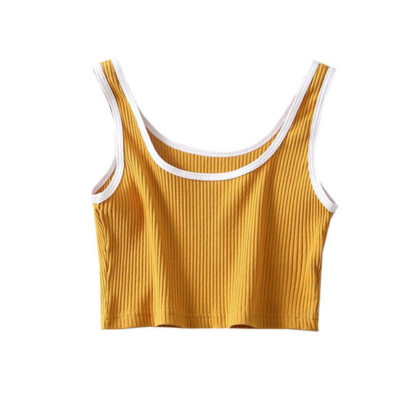 Naiste lühike crop top õhukeste rihmade ja kandilise kaelusega