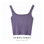 Naiste lühike topp õhukeste rihmade ja ümara kaelusega