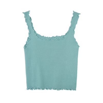 Naiste lühike topp õhukeste rihmade ja ümara kaelusega