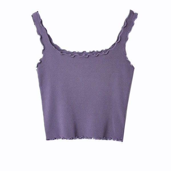 Naiste lühike topp õhukeste rihmade ja ümara kaelusega