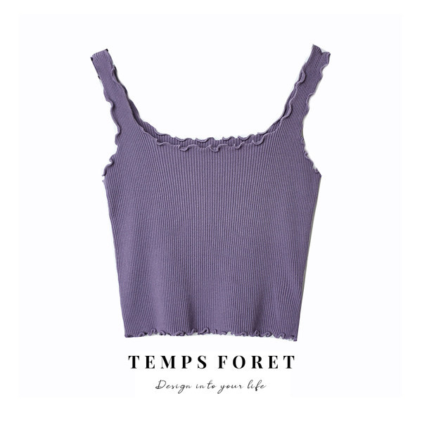 Naiste lühike topp õhukeste rihmade ja ümara kaelusega