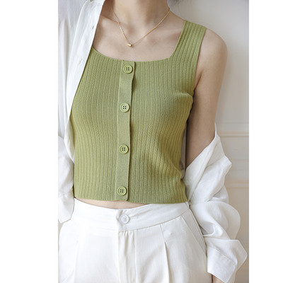 Γυναικεία αμάνικη μπλούζα με κουμπιά και φαρδιά τιραντάκια σε τρία χρώματα