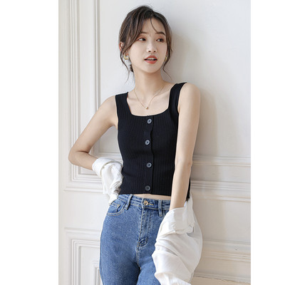 Γυναικεία αμάνικη μπλούζα με κουμπιά και φαρδιά τιραντάκια σε τρία χρώματα