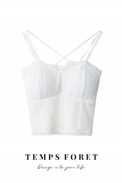 Naiste pitsist ristrihmadega topp