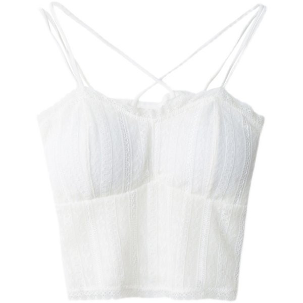 Naiste pitsist ristrihmadega topp