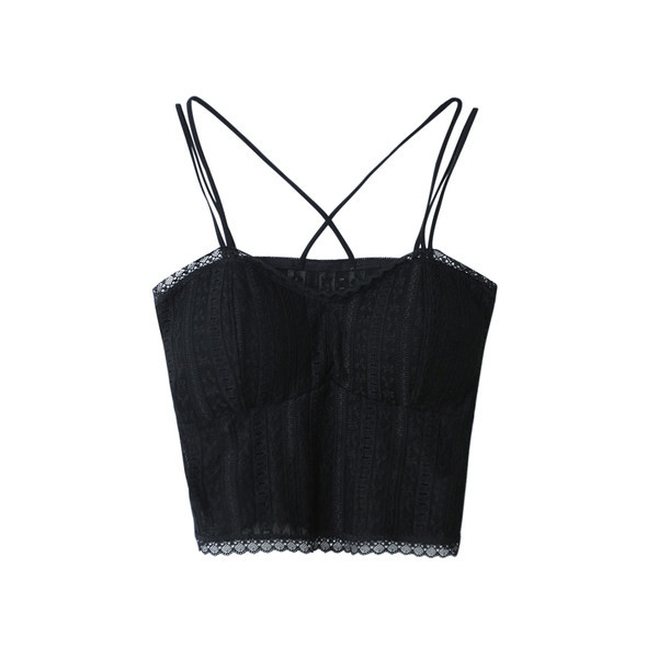 Naiste pitsist ristrihmadega topp