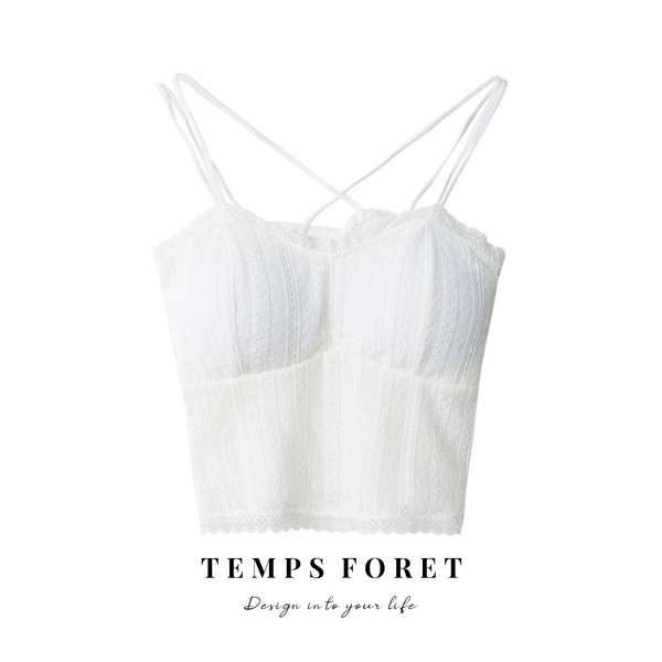 Naiste pitsist ristrihmadega topp