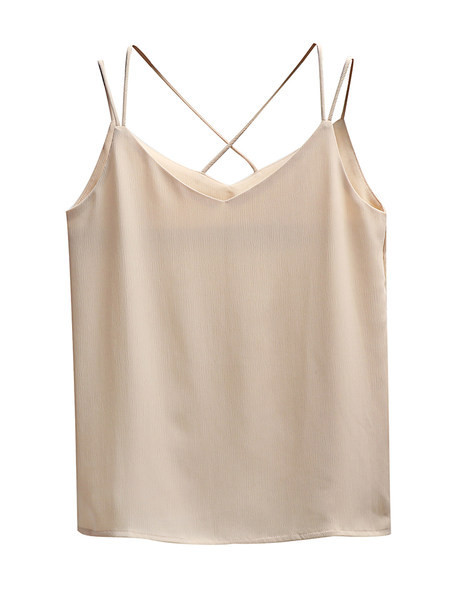 Naiste topp spits-kaelusega ja õhukeste rihmadega