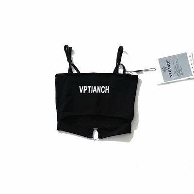 Uue mudeli lühike rinnakorv õhukeste tekstirihmade ja metallrõngaga