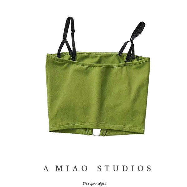 Uue mudeli lühike rinnakorv õhukeste tekstirihmade ja metallrõngaga