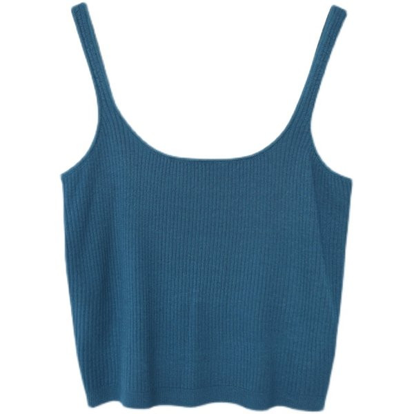 Γυναικεία αμάνικι μπλούζα με λεπτά τιραντάκια και στρογγυλή λαιμόκοψη