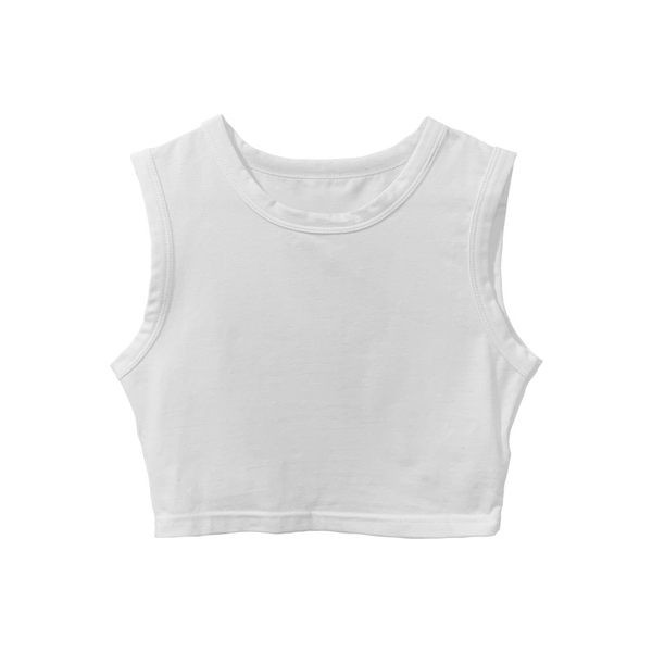 Γυναικεία κοντή μπλούζα με στρογγυλή λαιμόκοψη - απλό μοντέλο