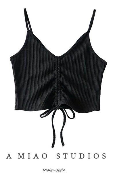 Naiste lühike lipsude ja õhukeste rihmadega topp