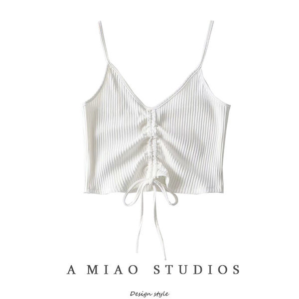 Naiste lühike lipsude ja õhukeste rihmadega topp