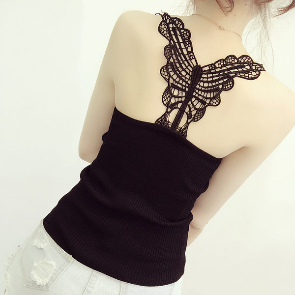 Pitsi ja peenikeste rihmadega naiste topp – mitmes värvitoonis