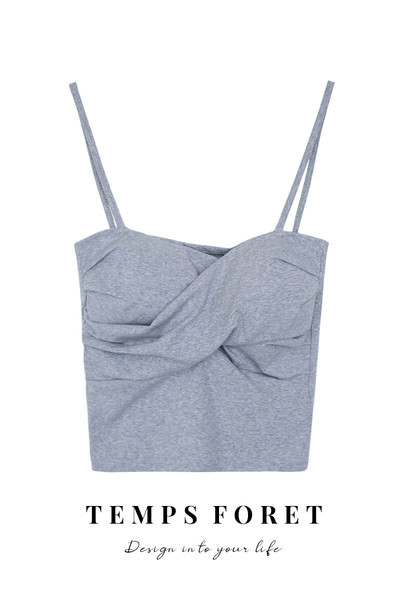 Ženska majica bez rukava na tanke naramenice - jednobojni model