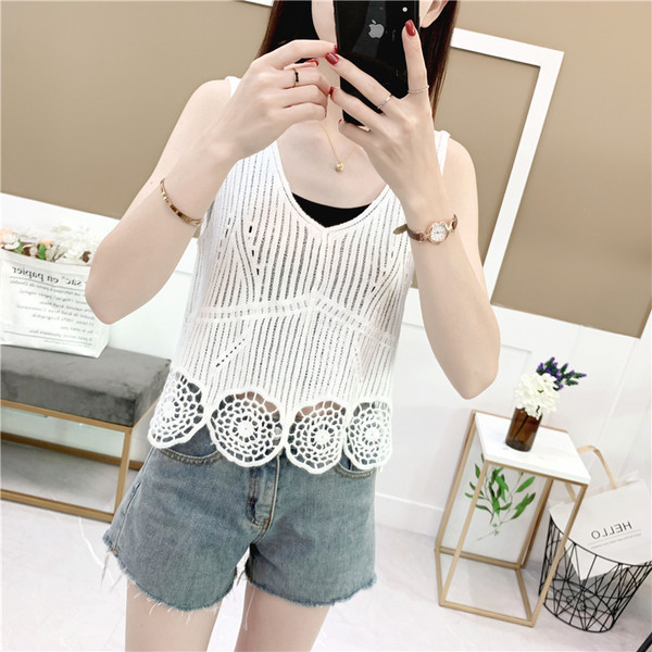 Valget värvi kootud naiste topp