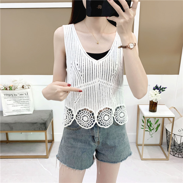 Valget värvi kootud naiste topp