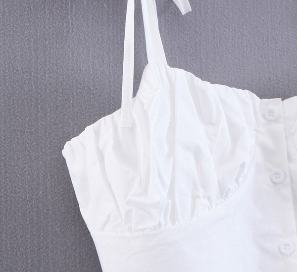 Γυναικείο κοντό μπουστάκι με κουμπιά και κορδόνια