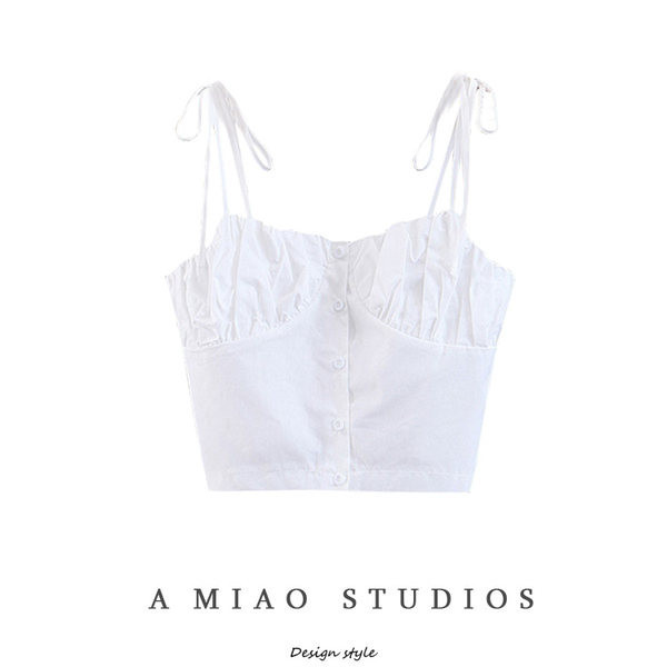Γυναικείο κοντό μπουστάκι με κουμπιά και κορδόνια
